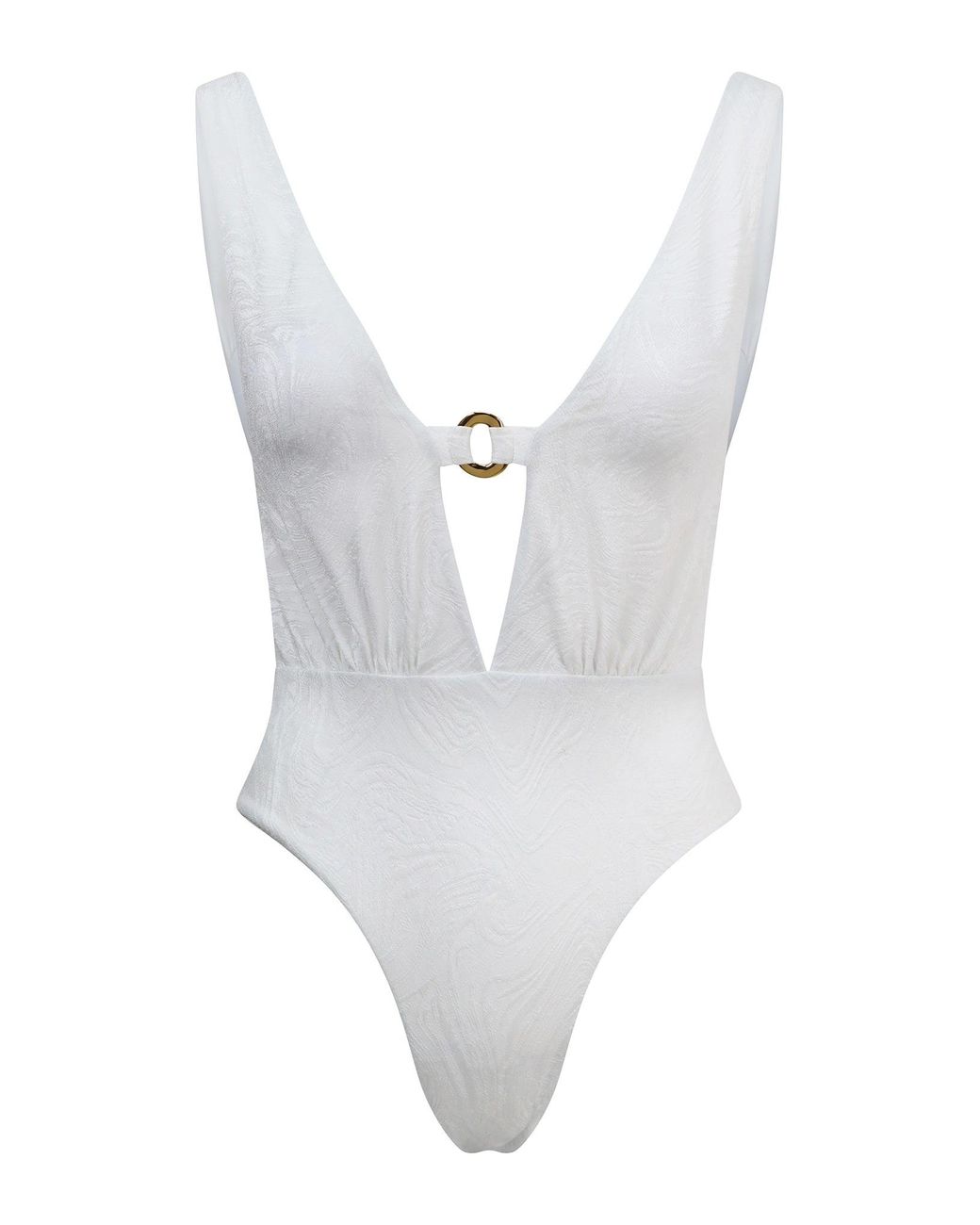Baíah White Siren Plunge Swimsuit