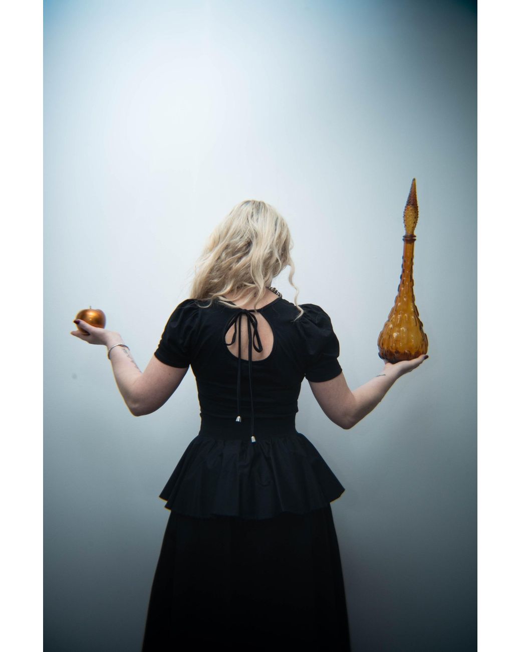 Frock Tales Black Sunset Peplum Midi Skirt