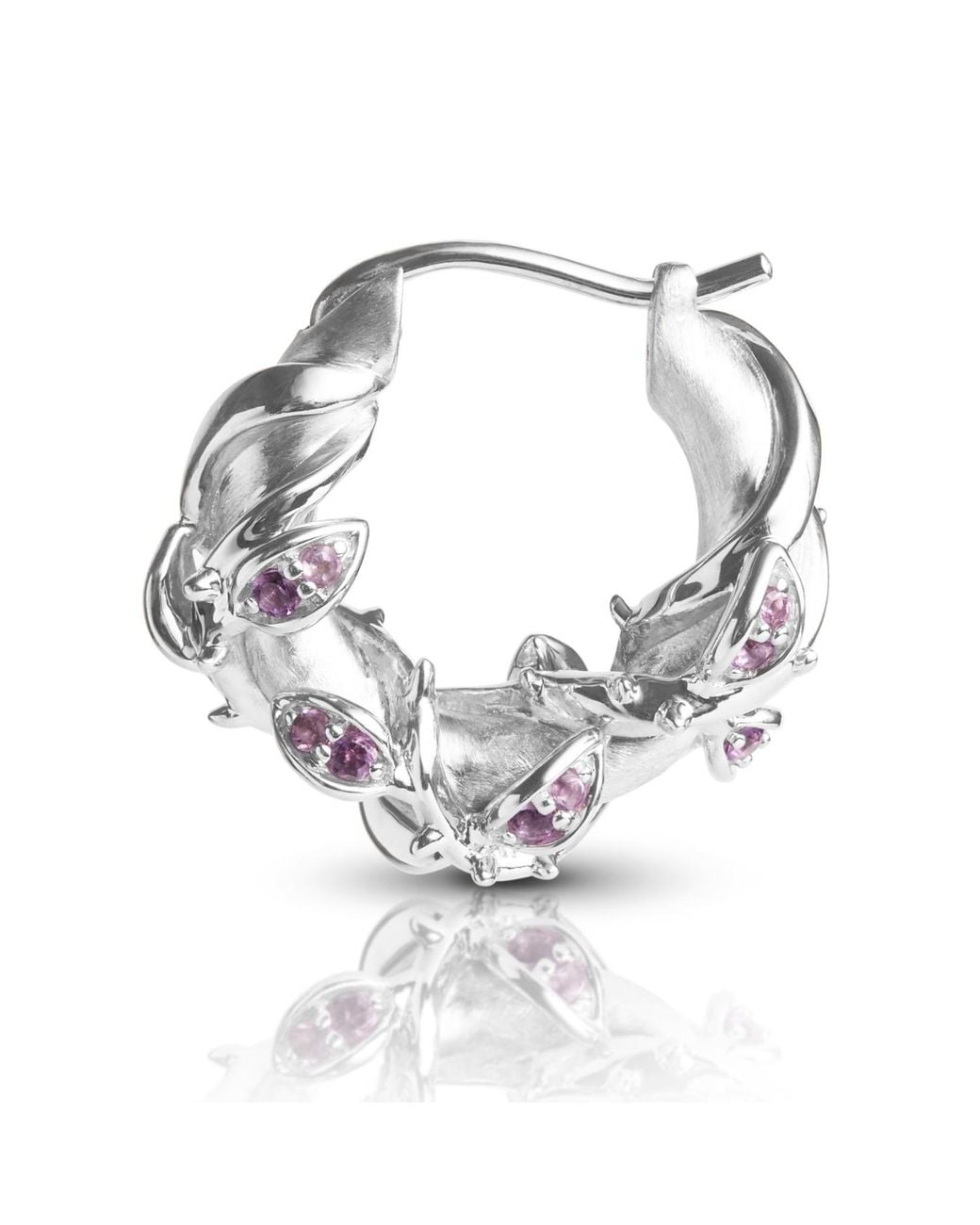 Kasun Metallic Enchanted Amethyst Forest Hoop Earring