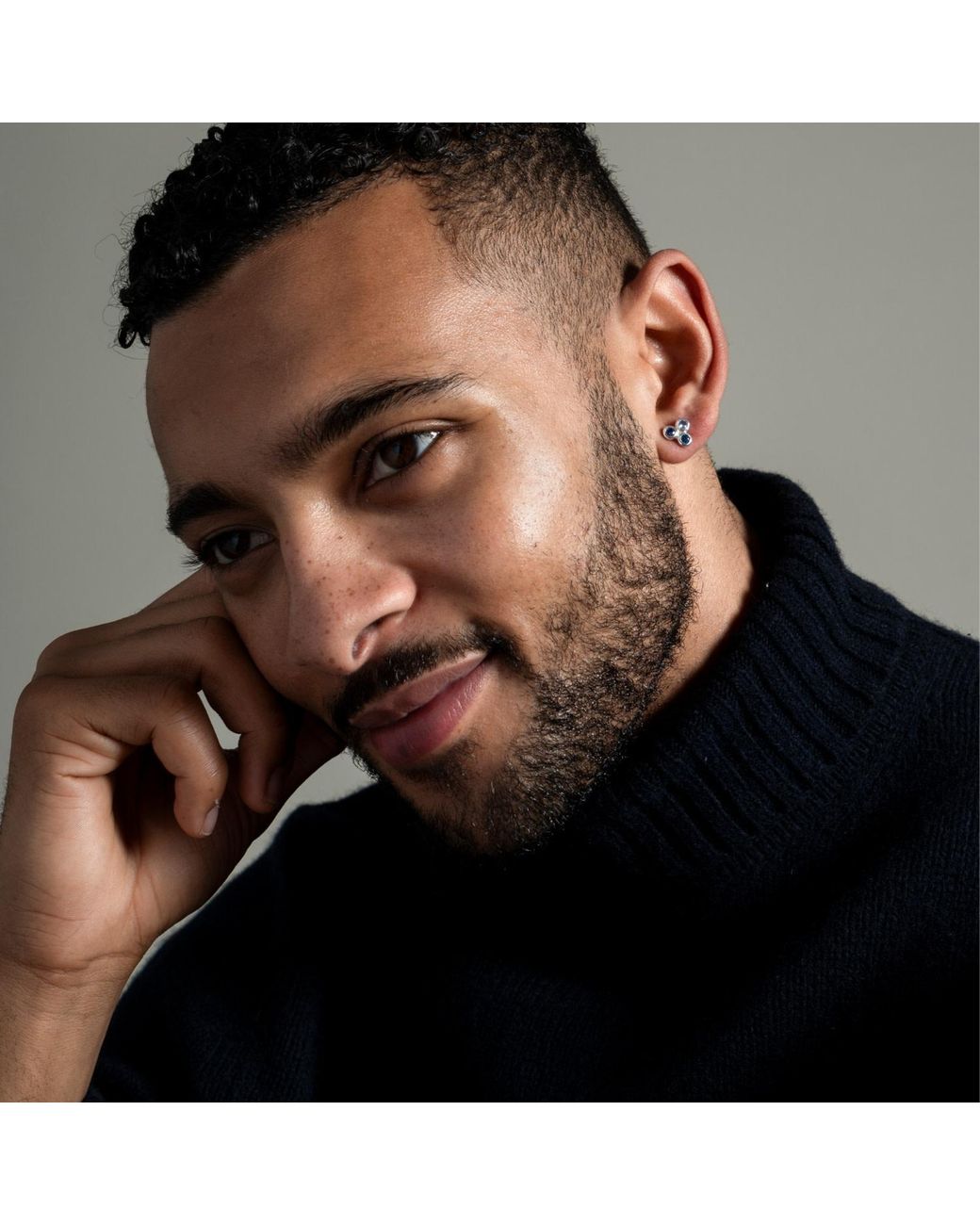 Dower & Hall Single Blues Array Trio Stud for men