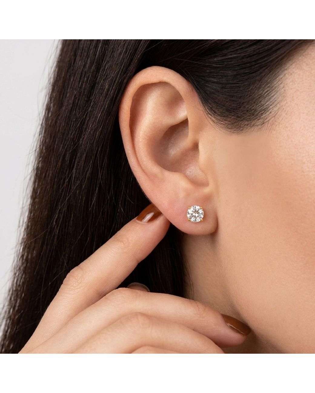 Spero London Metallic 9Ct Solid Topaz Stud Earrings