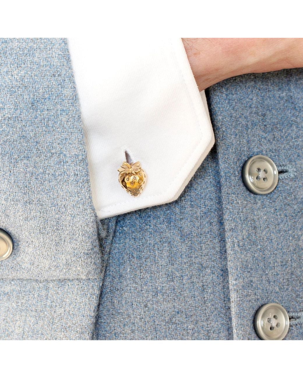 Lee Renee Metallic Strawberry Cufflinks – for men
