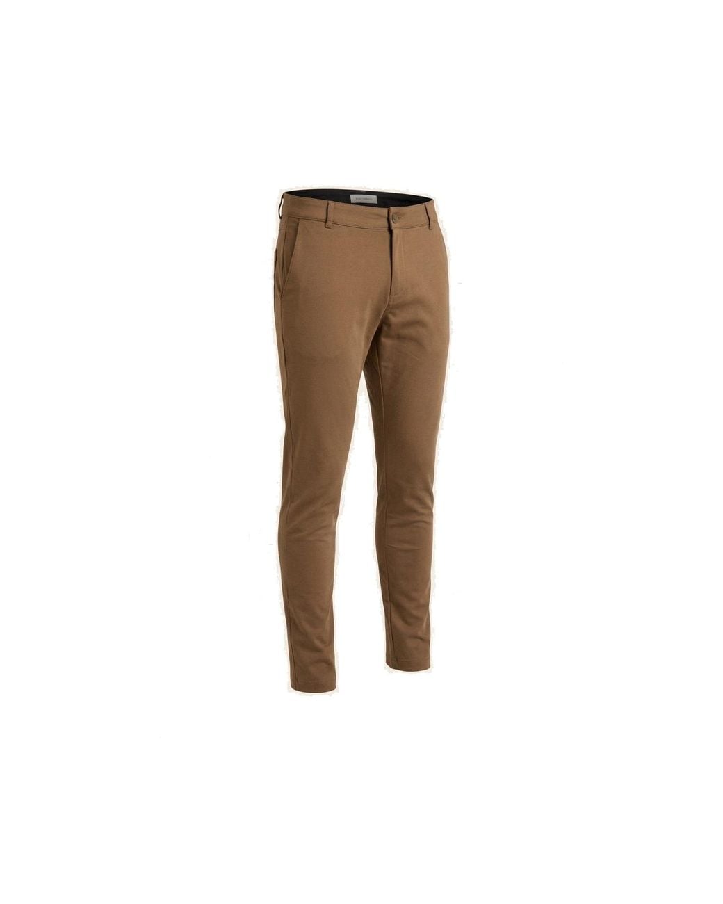Ron Tomson Brown Neutrals Tapered Casual Wear Pants for men