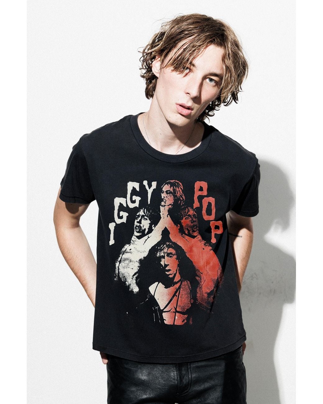 Other Uk Black Iggy Pop Vintage T-Shirt for men