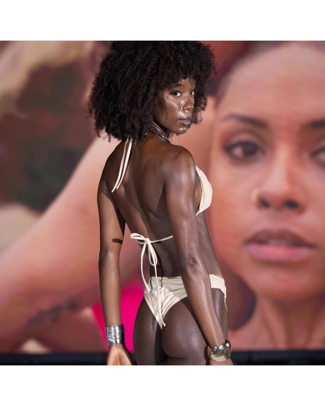 Bellaria Pink Neutrals Champagne Satin Bikini