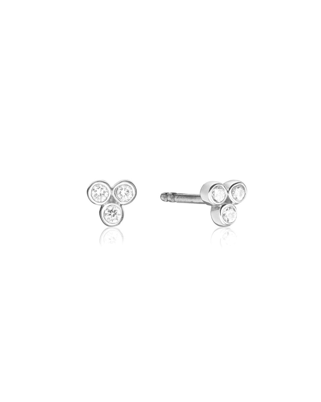 Lily & Roo Metallic Diamond Style Pyramid Stud Earrings