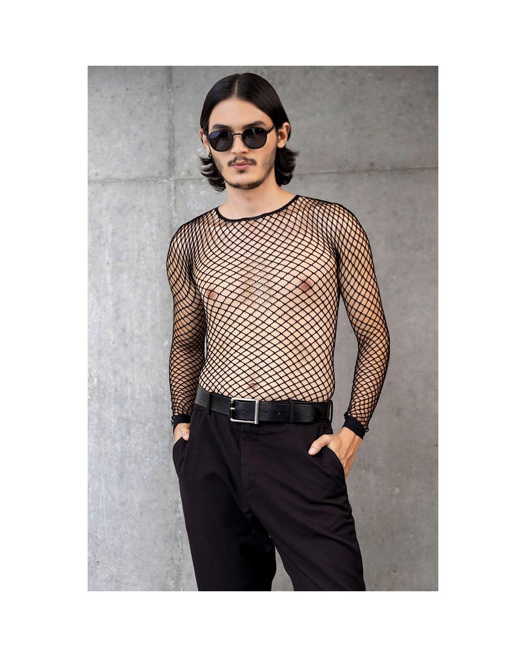 Monzlapur New York Gray Classic Mesh Top for men