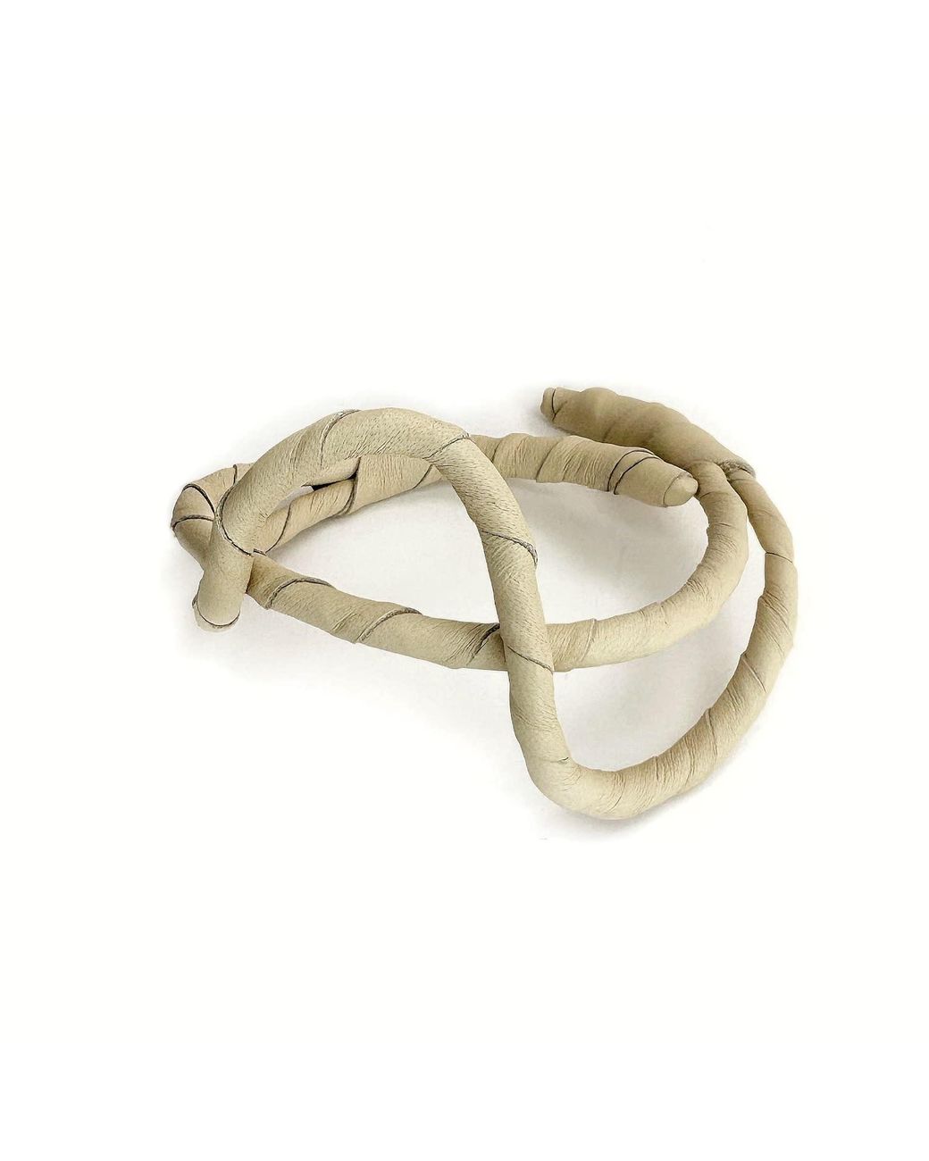 WAIWAI Metallic Neutrals Bend Sculptural Leather Choker