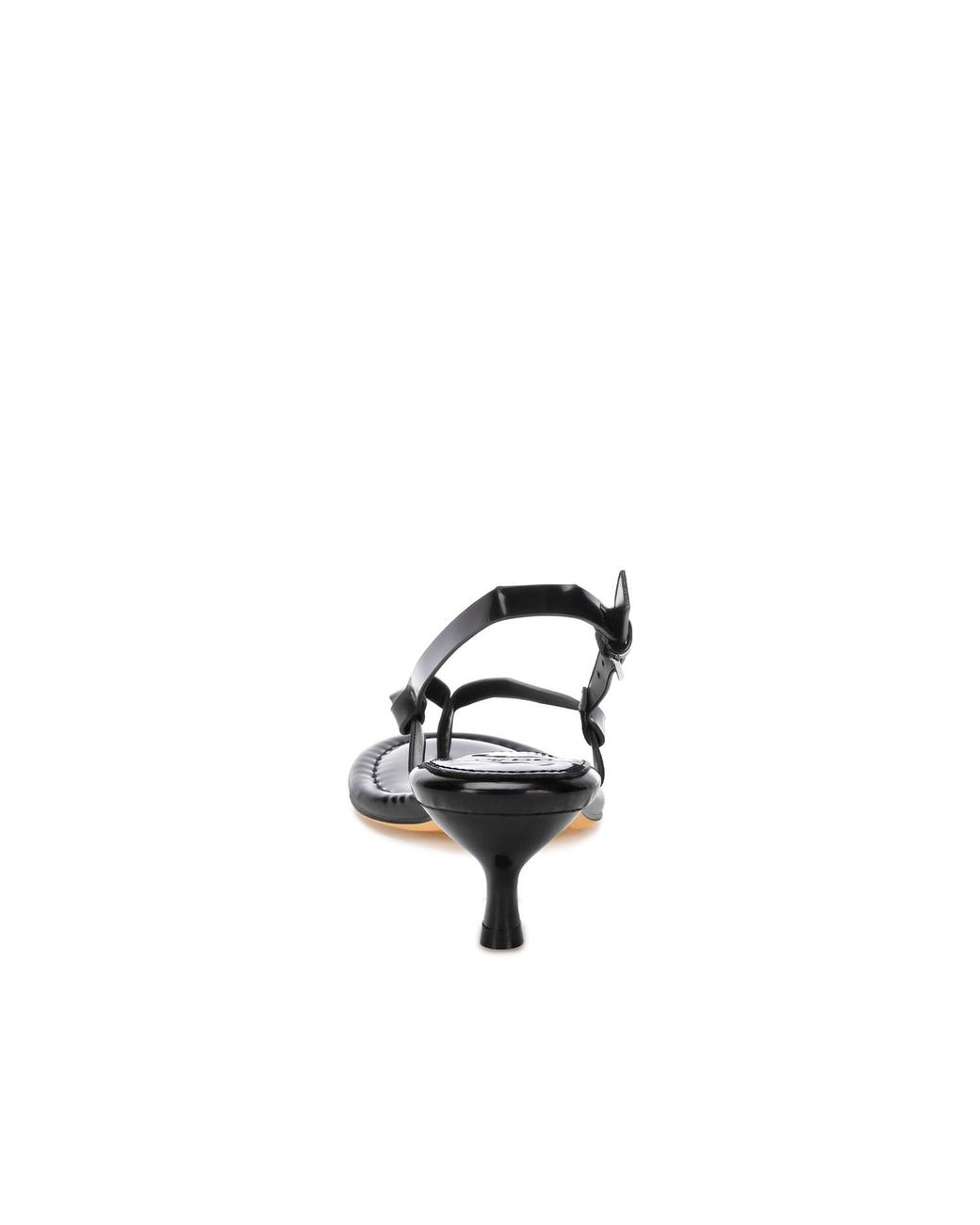 Rag & Co Black Brisbou Thong Strap Heels
