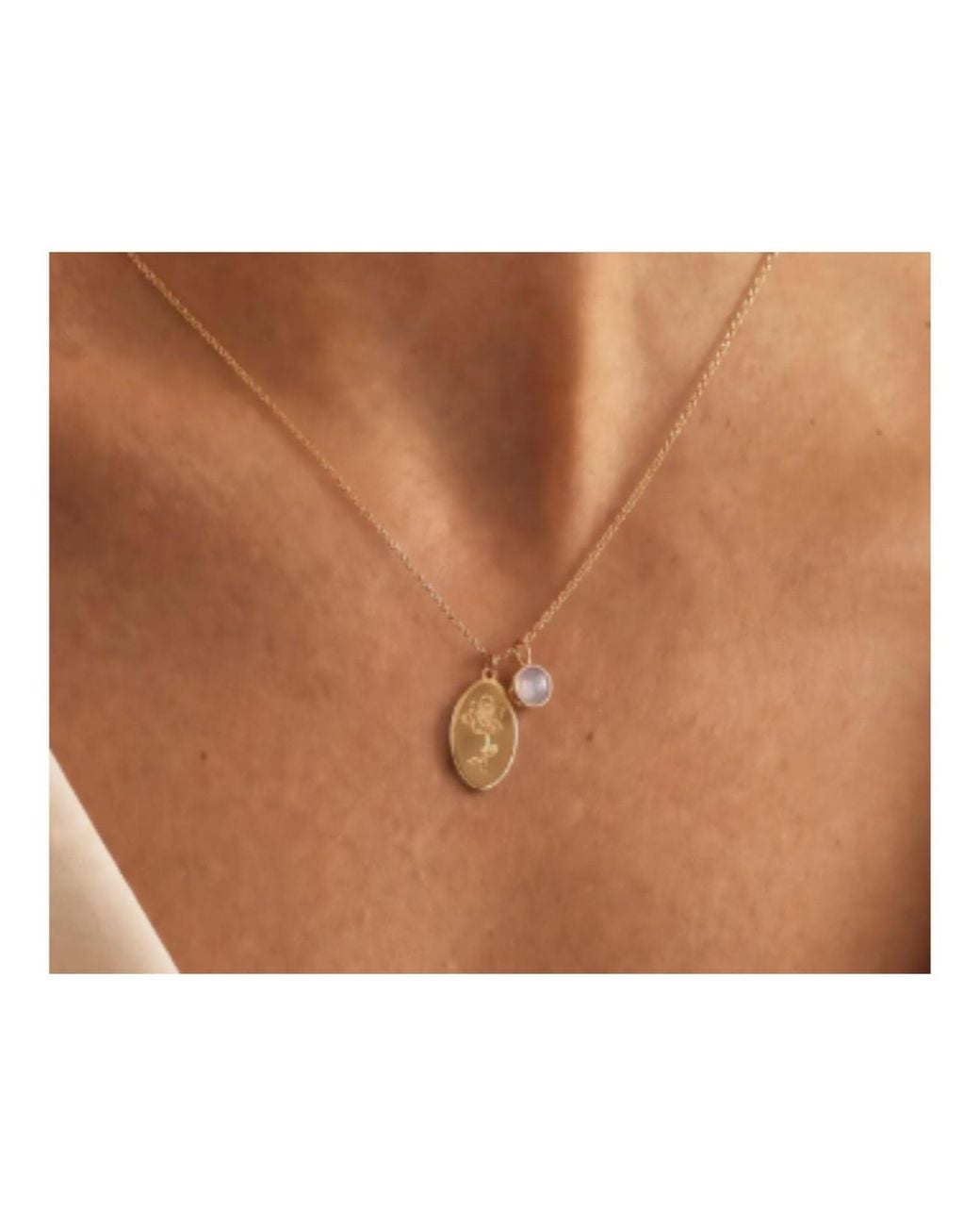 Argento Vivo Metallic October Birthstone Charm Necklace