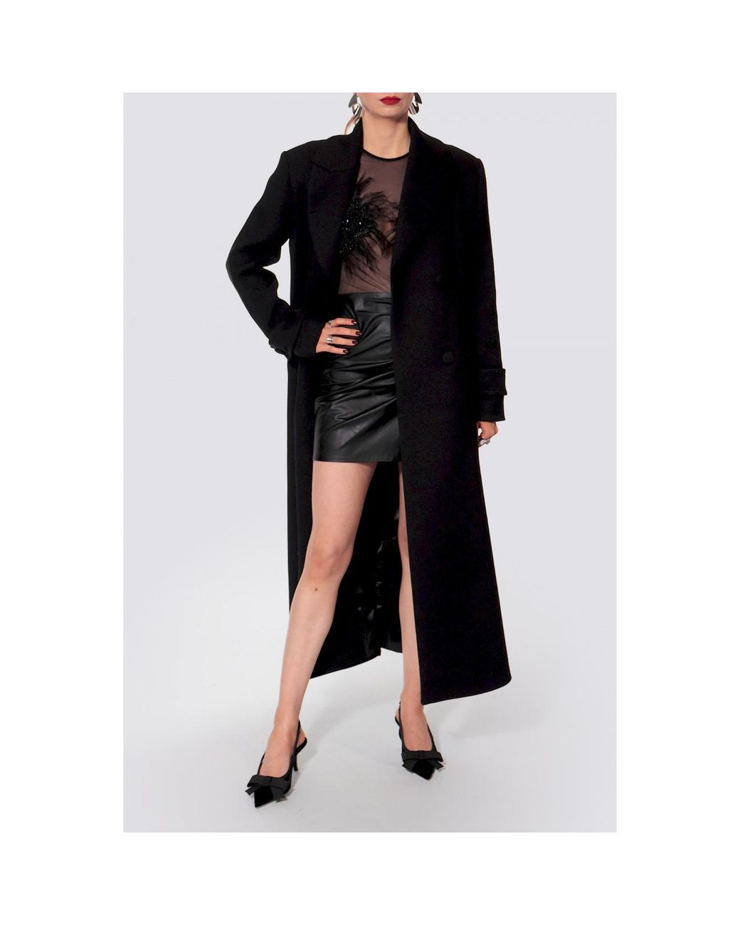 AGGI by HALEWSKI Black Cartney Maxi Coat