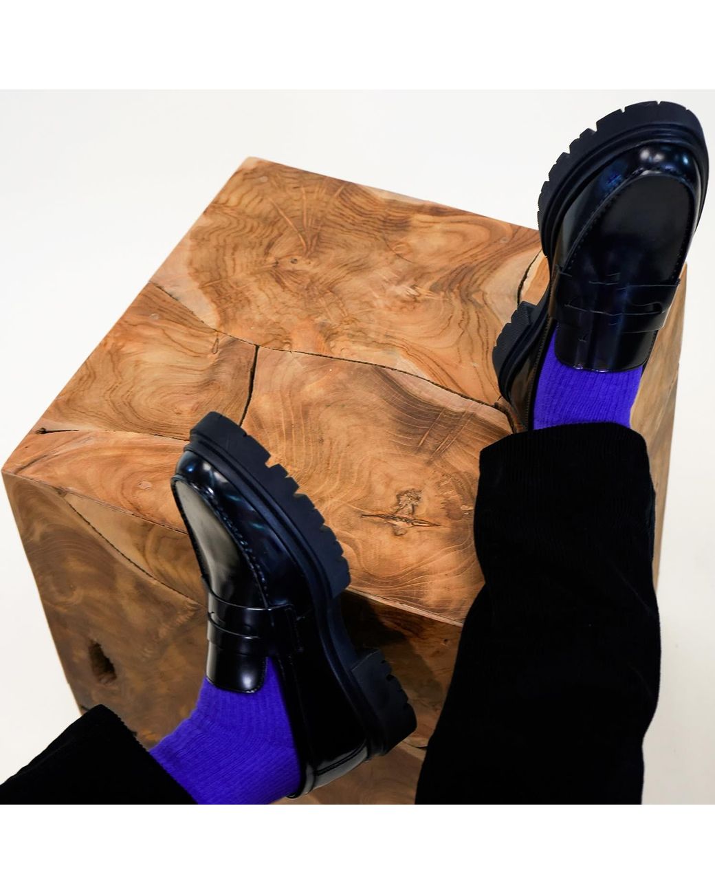 Éclectique Blue Crew Socks for men
