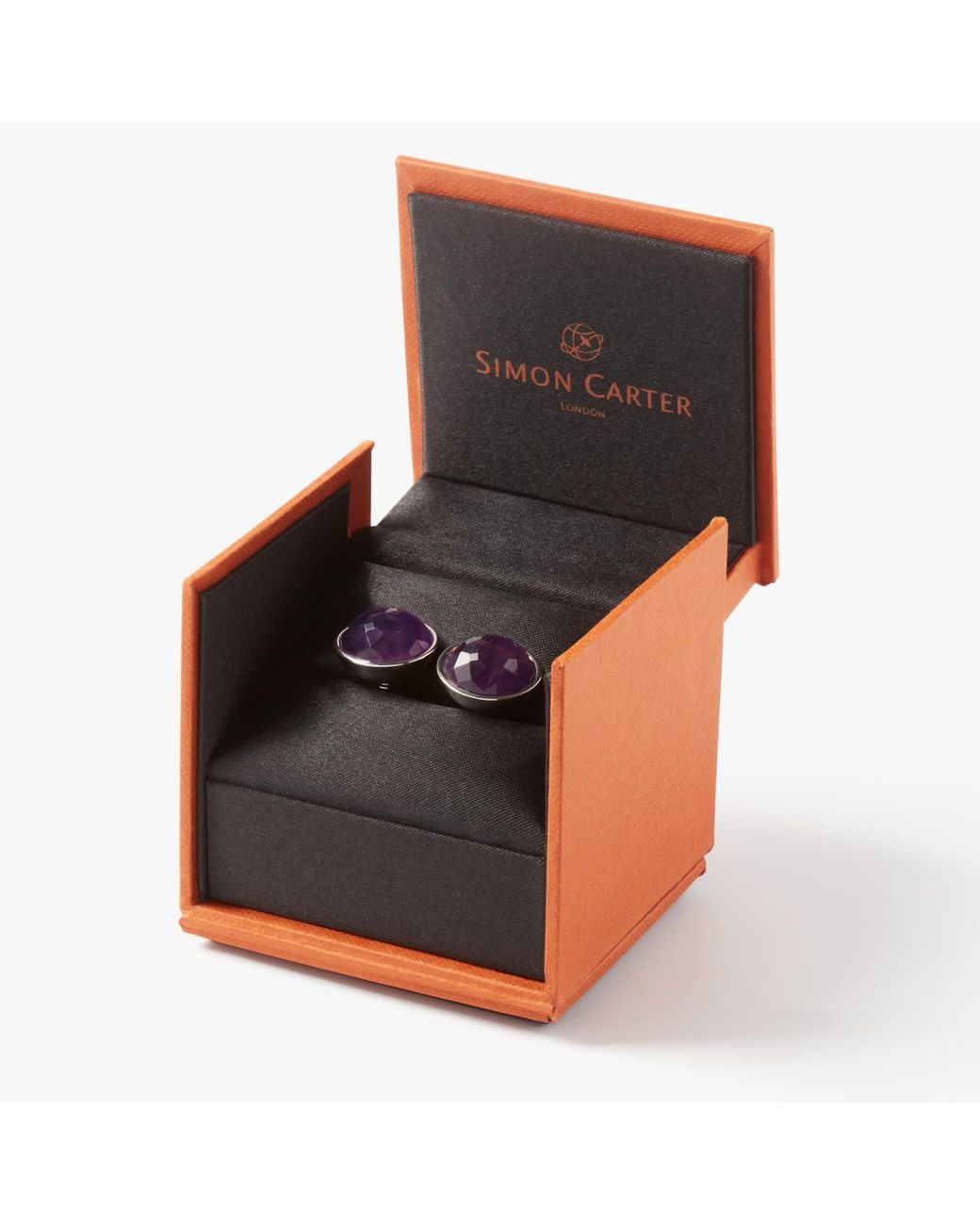 Simon Carter Purple Amethyst Rondo Cufflinks for men