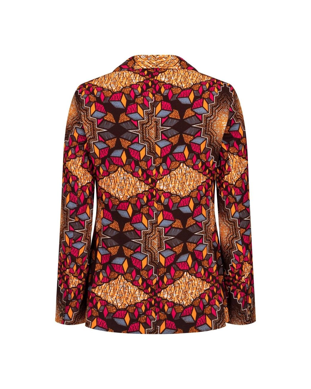 Ohema Ohene Red Joshua African Print Cotton Blazer – Cubic Print for men