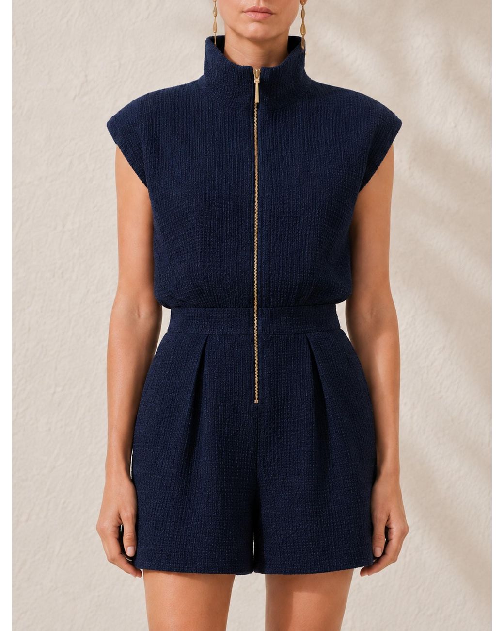 Mandarano Blue Capri Tailored Playsuit