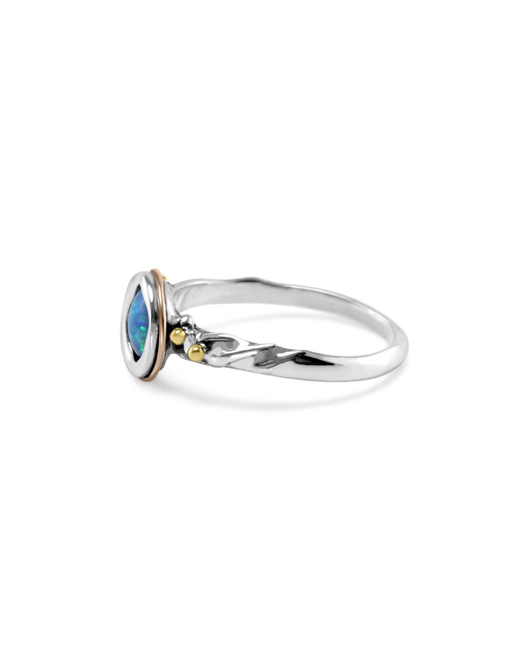 Isla Silver Blue Handmade Opulent Opal Ring