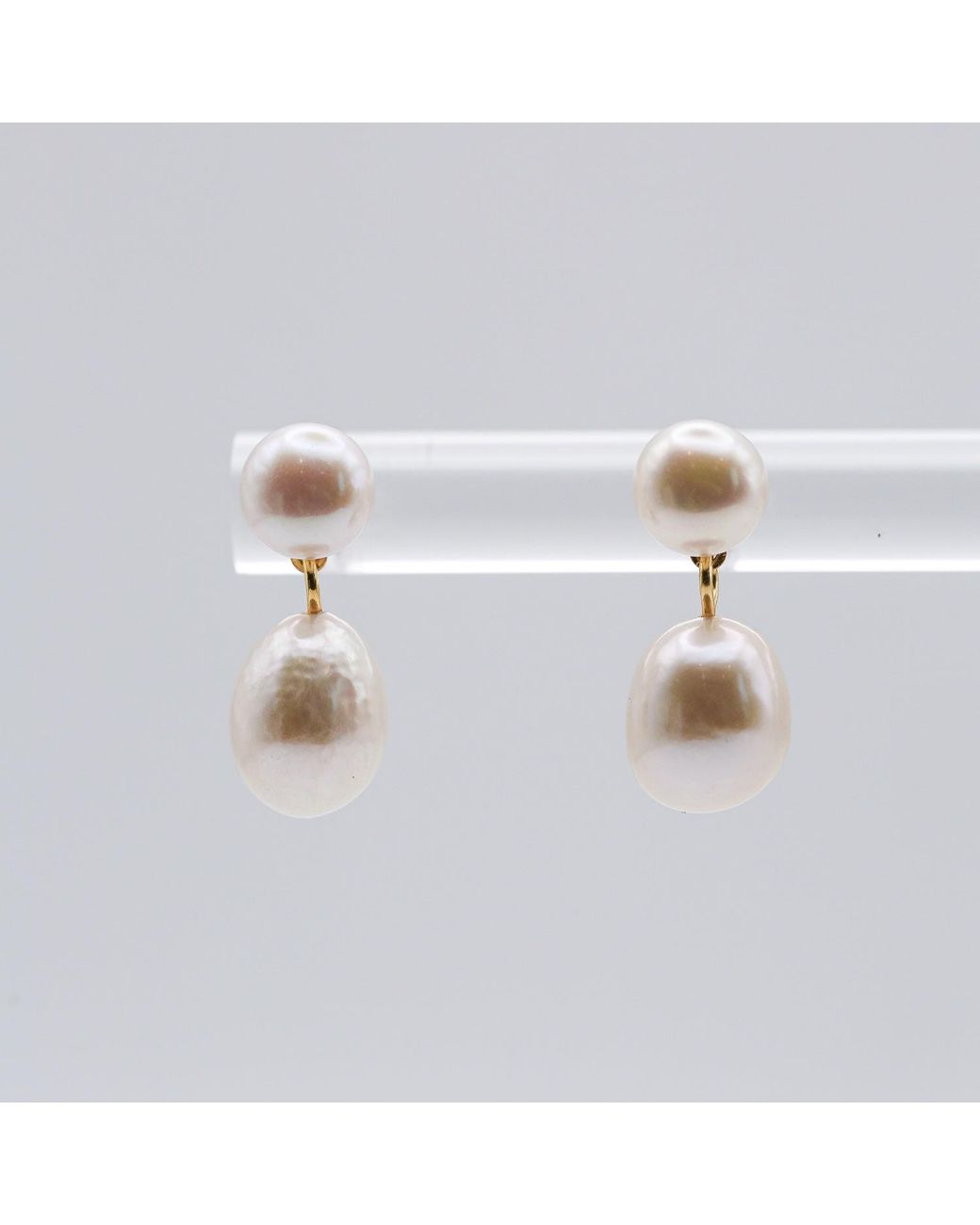 Miss Cecilia Metallic Freshwater Pearl Drop Earrings