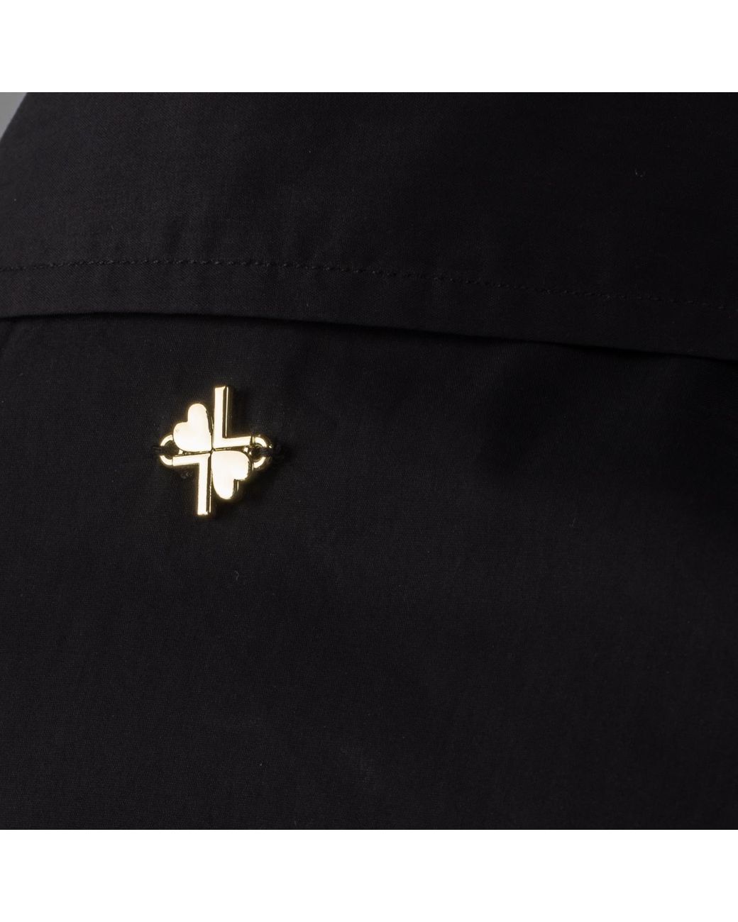 House of Laines London Black Laines Couture Tie Shirt With Embellished Bird Of Paradise