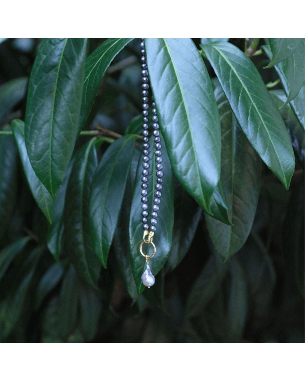 LINYA JEWELLERY Metallic Odra Baroque Pearl Necklace