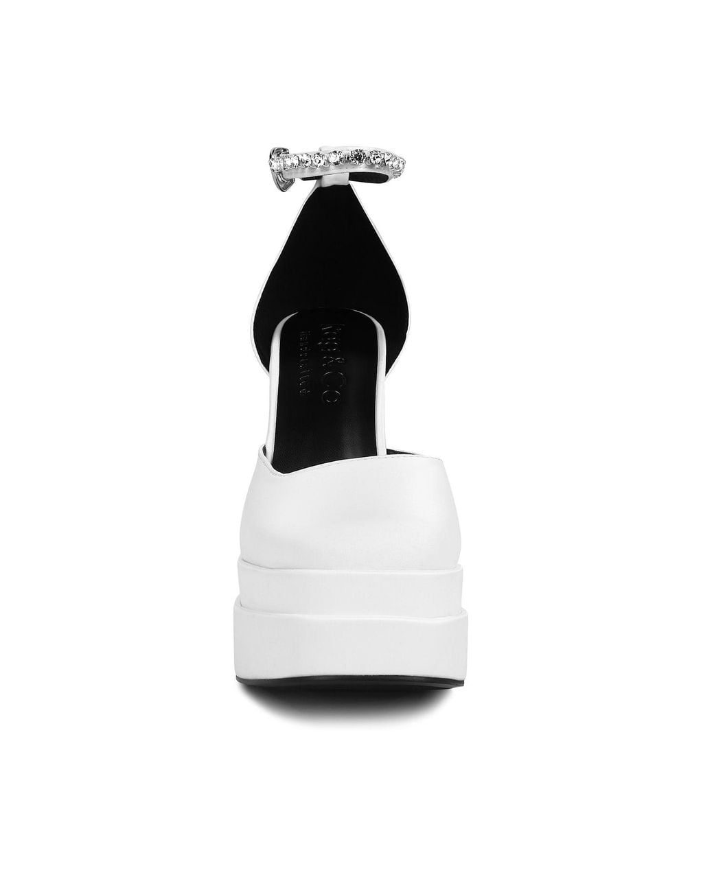 Rag & Co White Martini Sky High Platform Sandals By Rag & Co