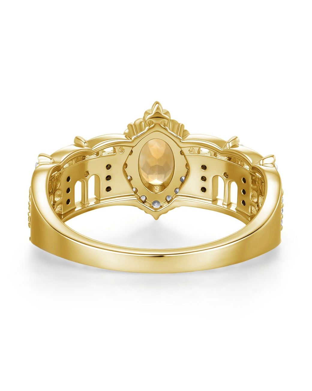 Azura Jewelry New York Metallic The Alhambra Arcade Citrine Ring Vermeil
