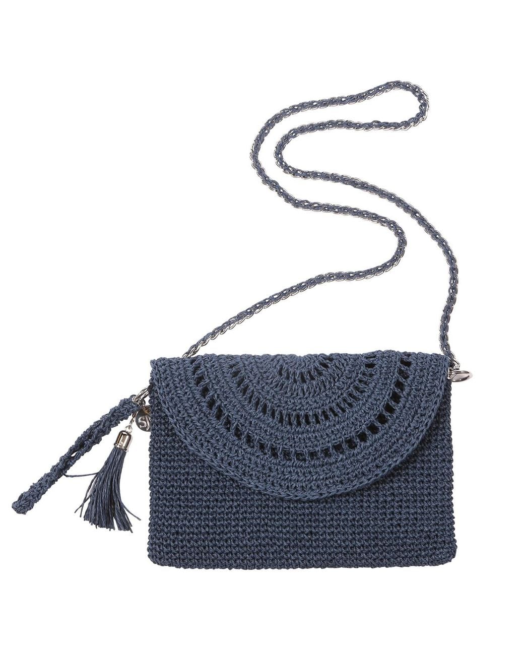 SJW BAGS LONDON Blue Grace Hand Crochet Bag