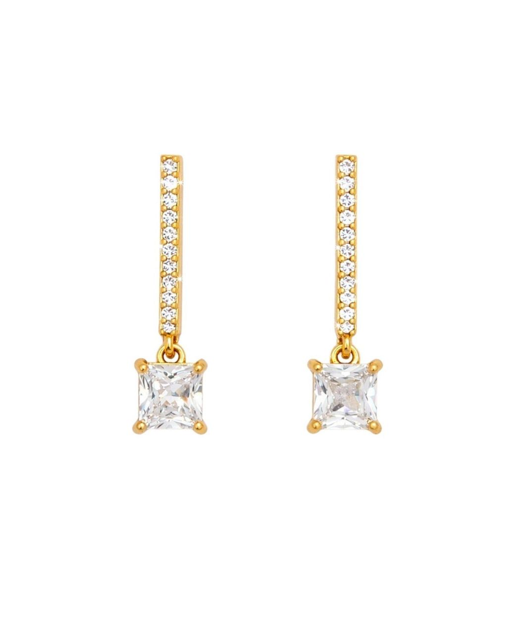 Uchi and Soto Metallic Shikaku Drop Stone Earrings
