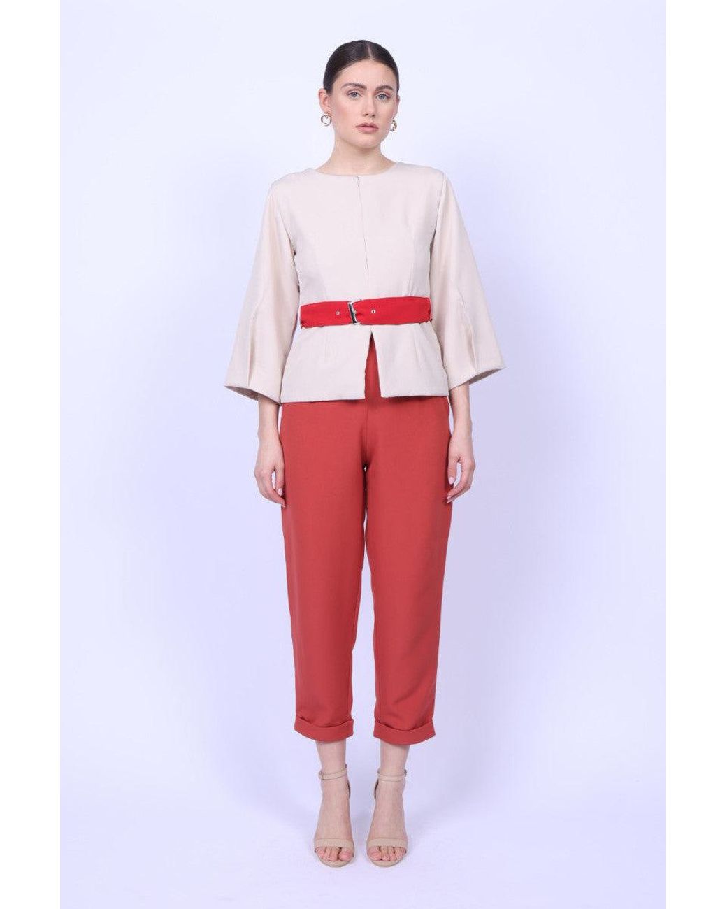 Mary Dickow Red Halima Top-Light