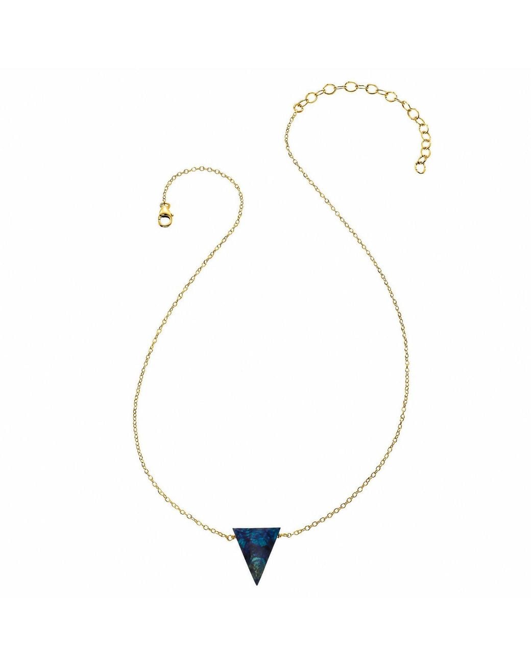 Heather Hawkins Jewelry Metallic True Love Waits Elongated Triangle Semi-Precious Gemstone Necklace