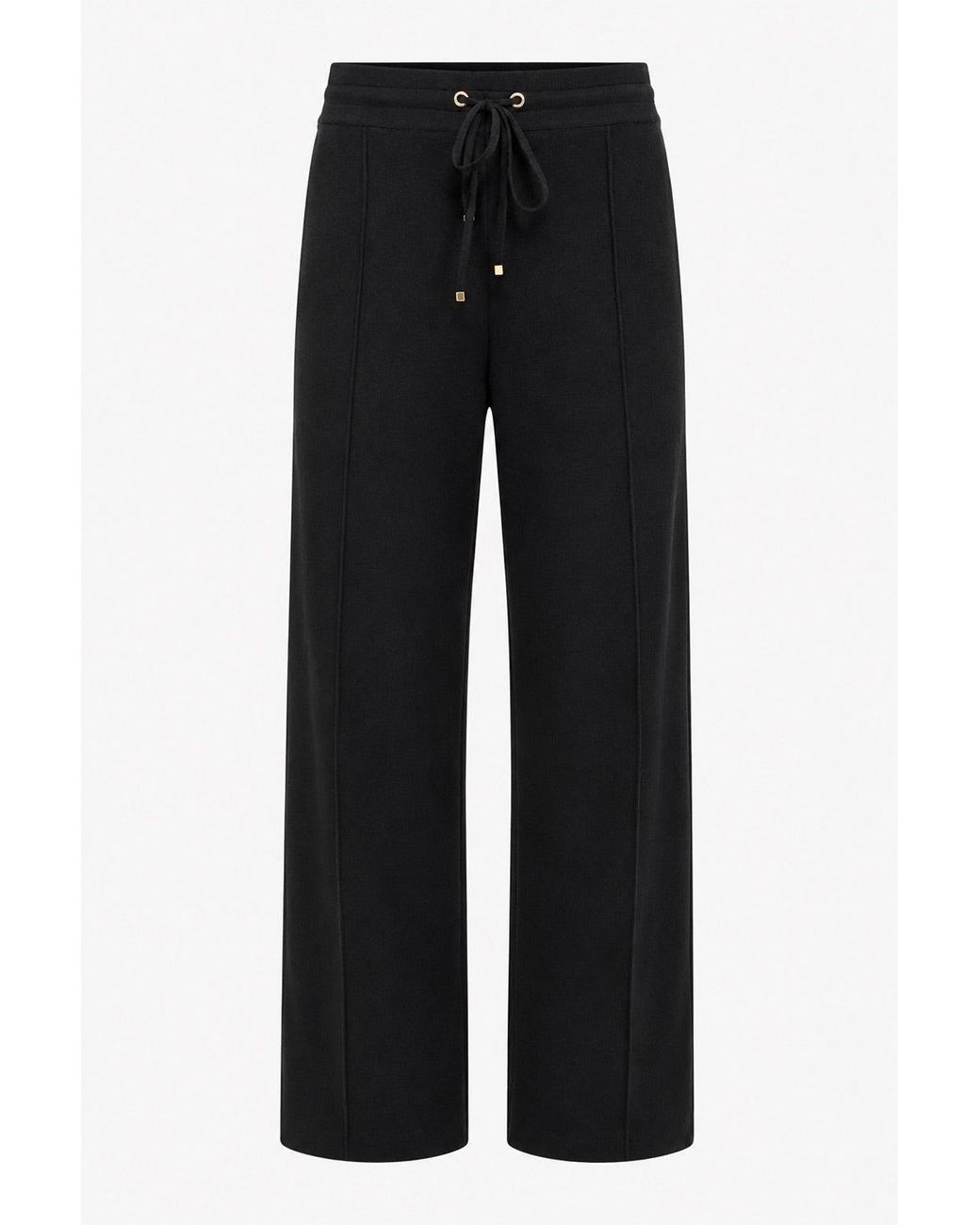 Exquise Black Drawstring Knitted Trousers –