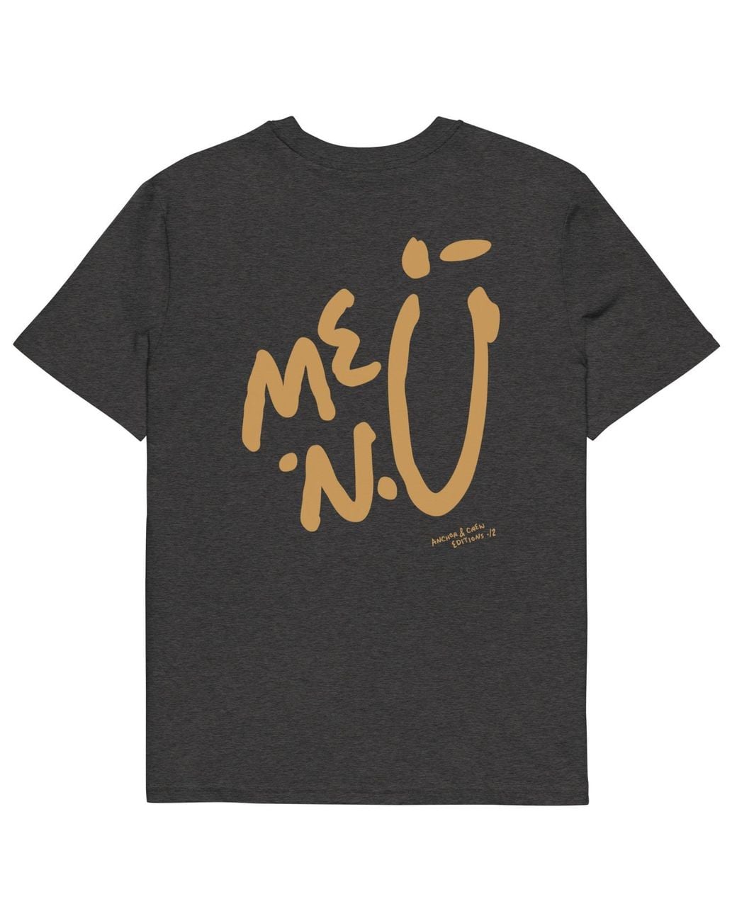 Anchor and Crew Black Heather Twelve Me.N.U Editions Organic Cotton T-Shirt