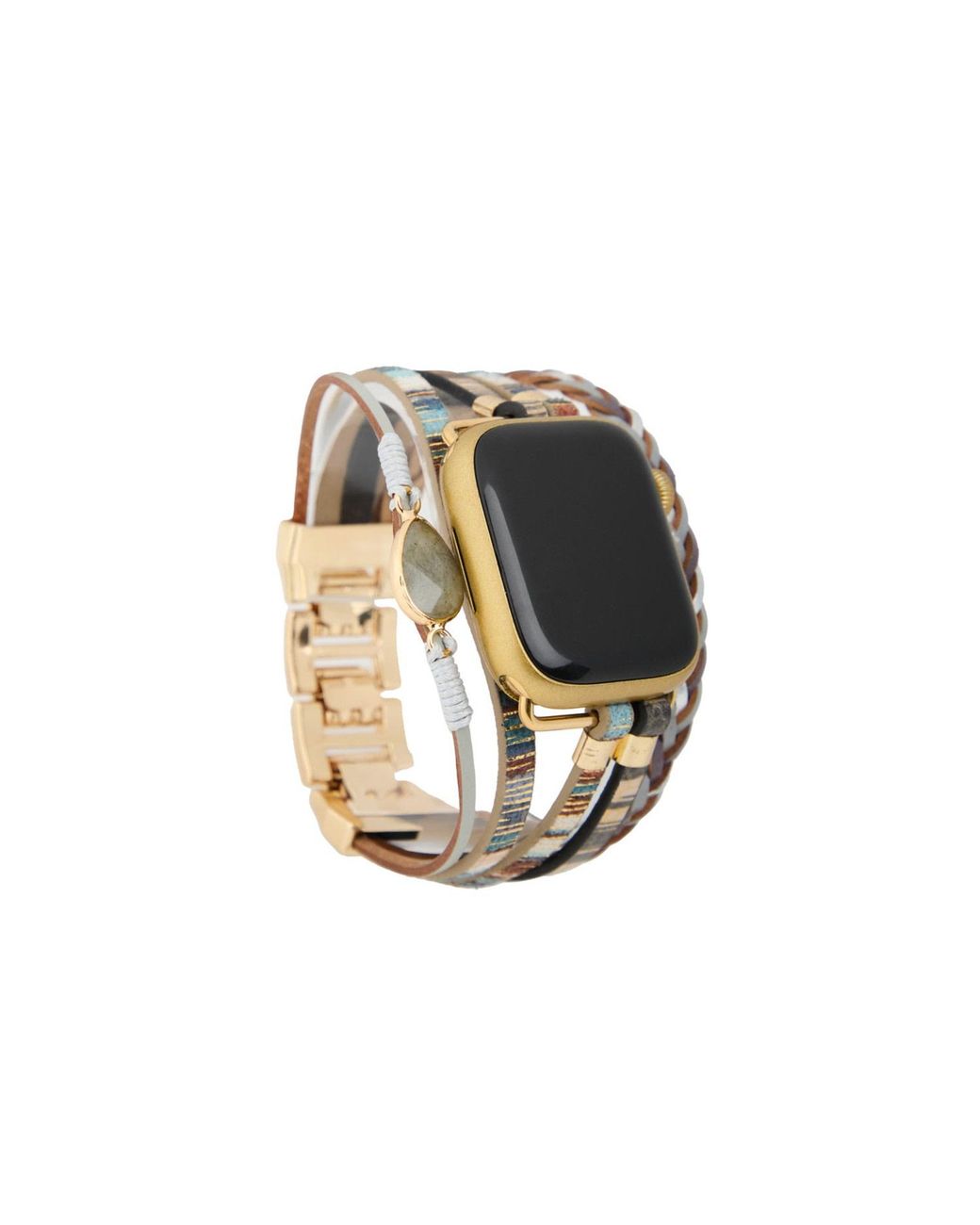 Saachi Black Leather Apple Watch Band