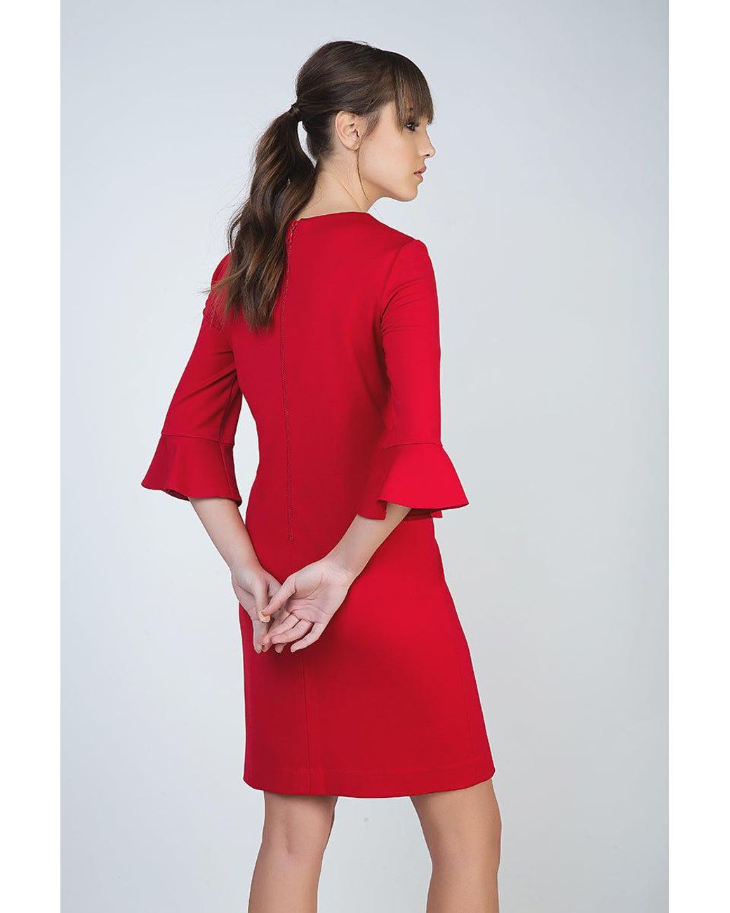 Conquista Red Sleeve Detail Dress