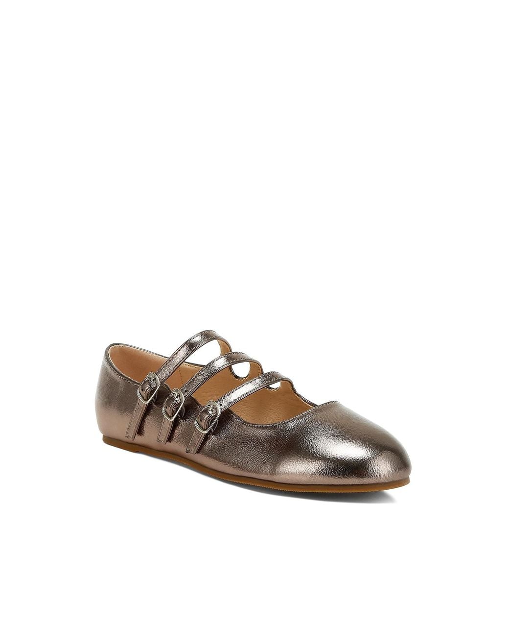 Rag & Co Brown Neutrals Macarina Triple Strap Mary Jane Sandals