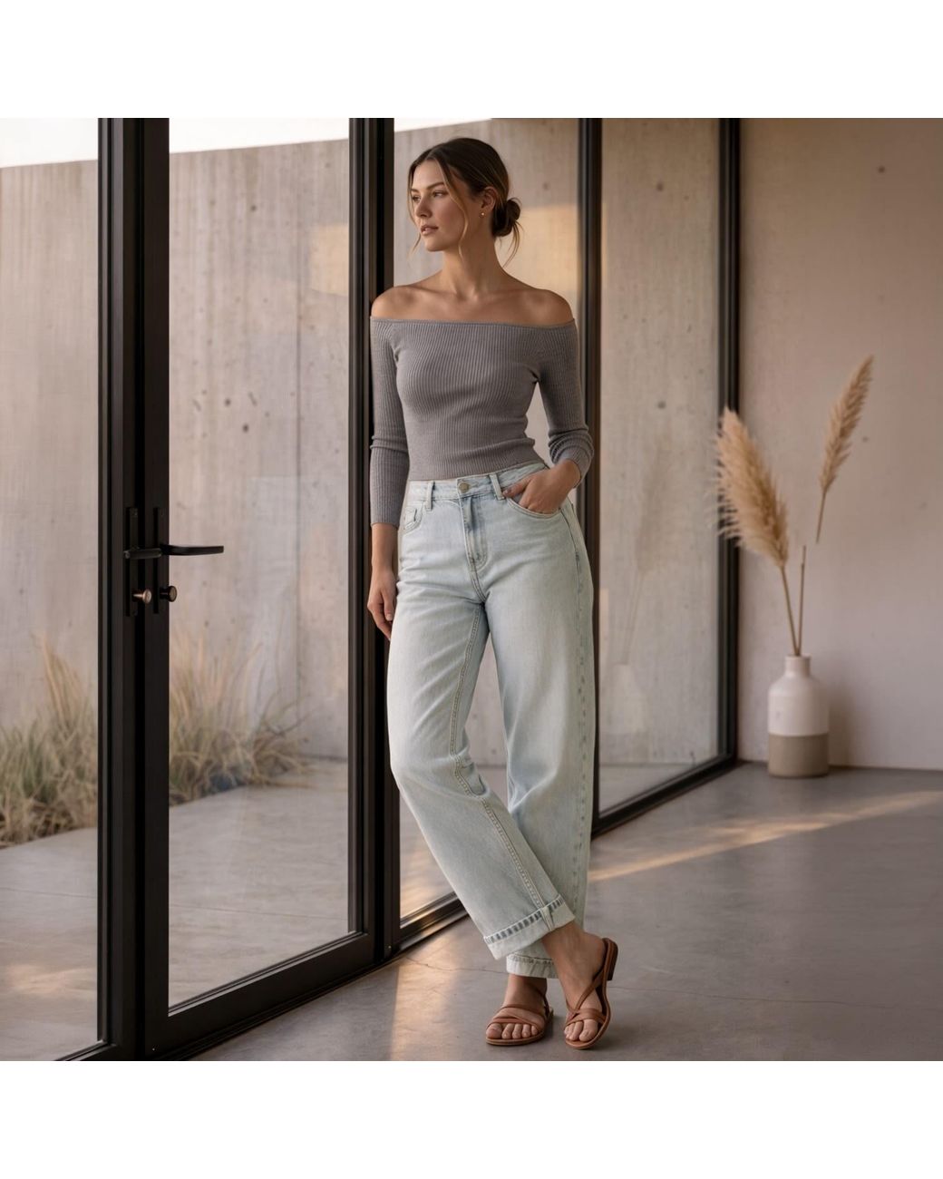NOEND Gray Nina Fold-Up Straight