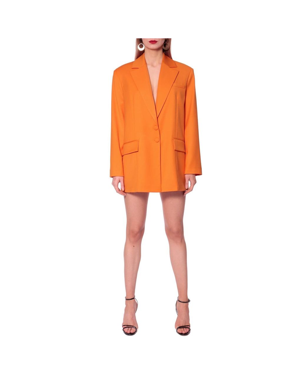 AGGI by HALEWSKI Orange Elena Sun Oversized Double Breasted Blazer