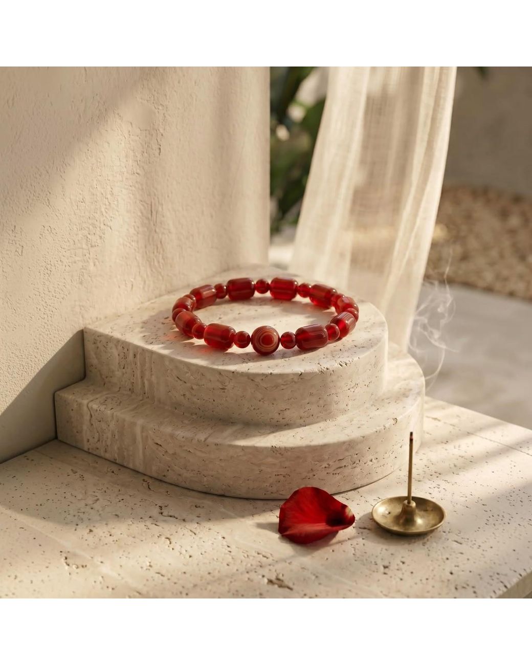 ORIGIN OF HEARTS Red Solara Bracelet – Natural Agate Gemstone Bracelet