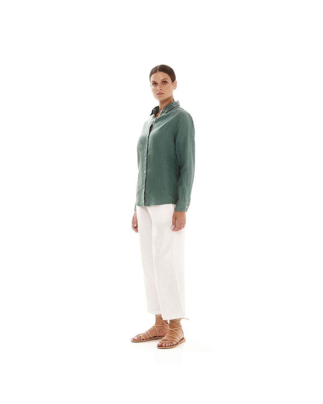 Haris Cotton Blue Solid Linen Shirt With Long Sleeved