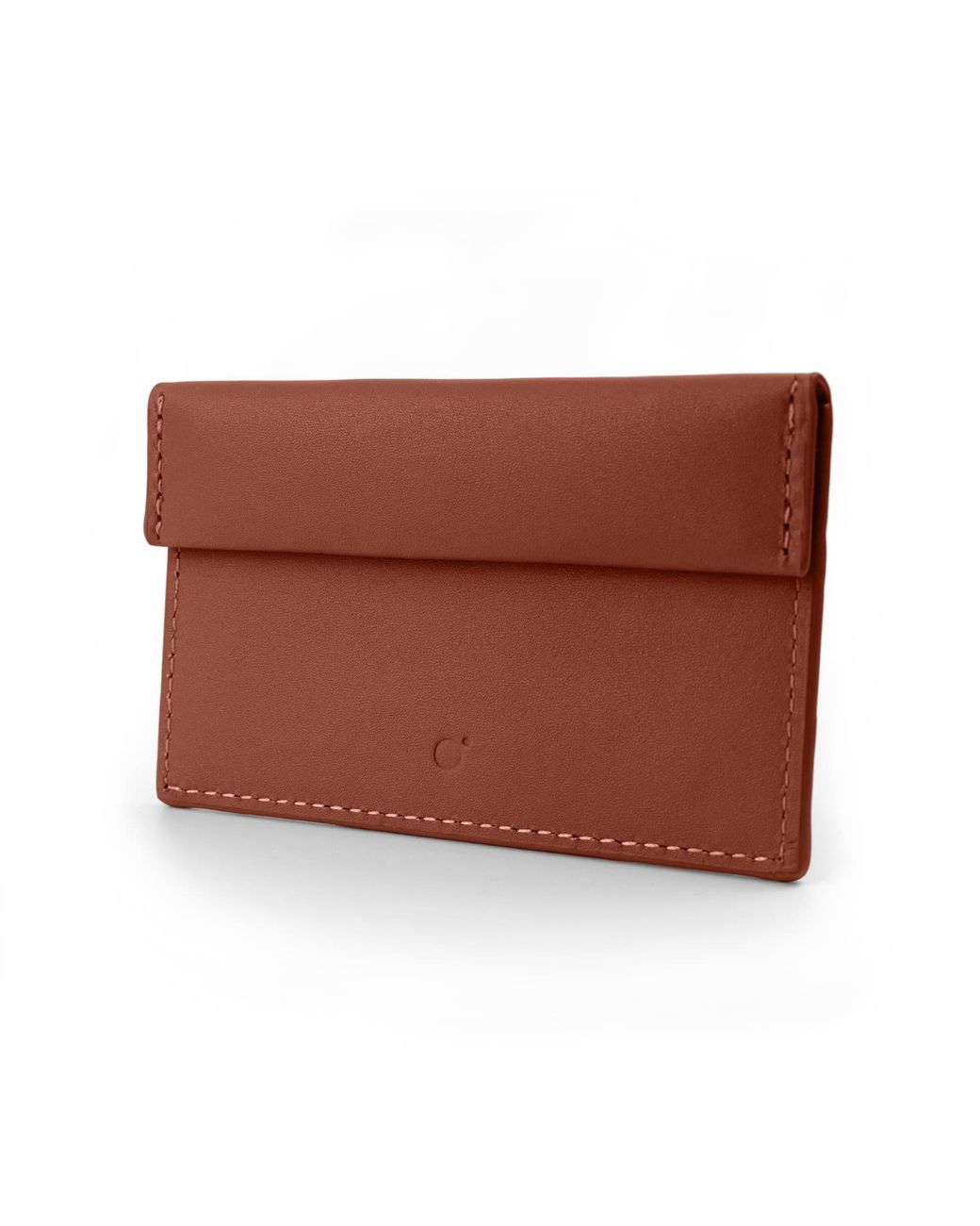 godi. Brown Compact Leather Coin And Card Holder for men