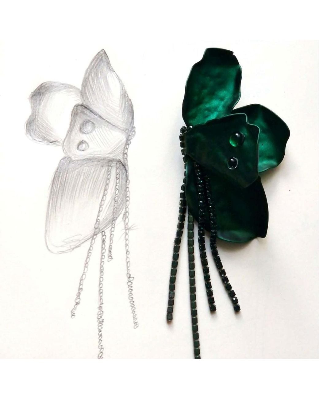 Laura Daili Green Emerald Blossom Earrings