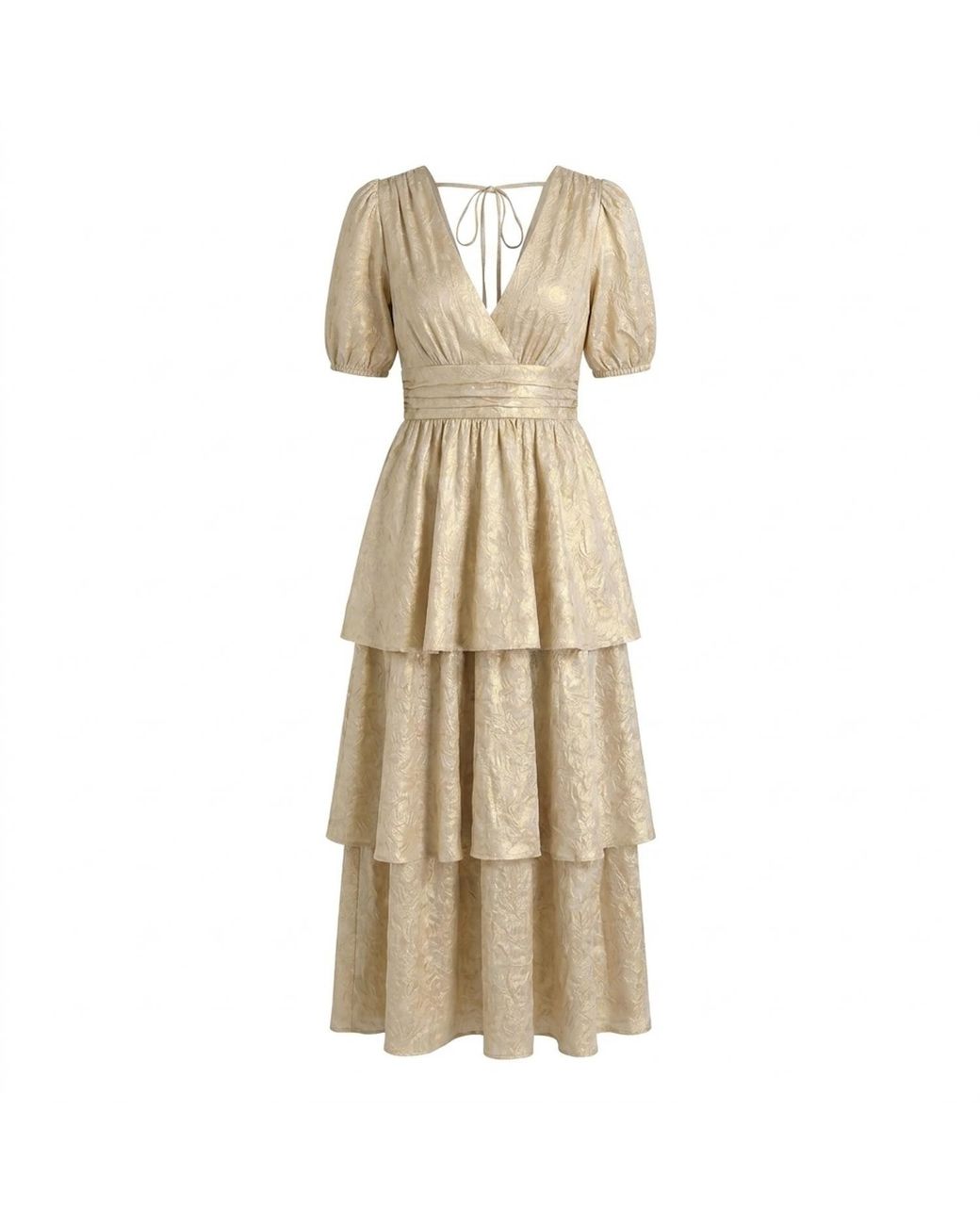 Modenaire Natural Luminous Maxi Dress Sculpted Form