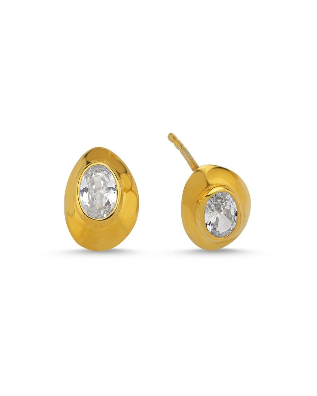 LINYA JEWELLERY Metallic Ella Stone Stud Earrings