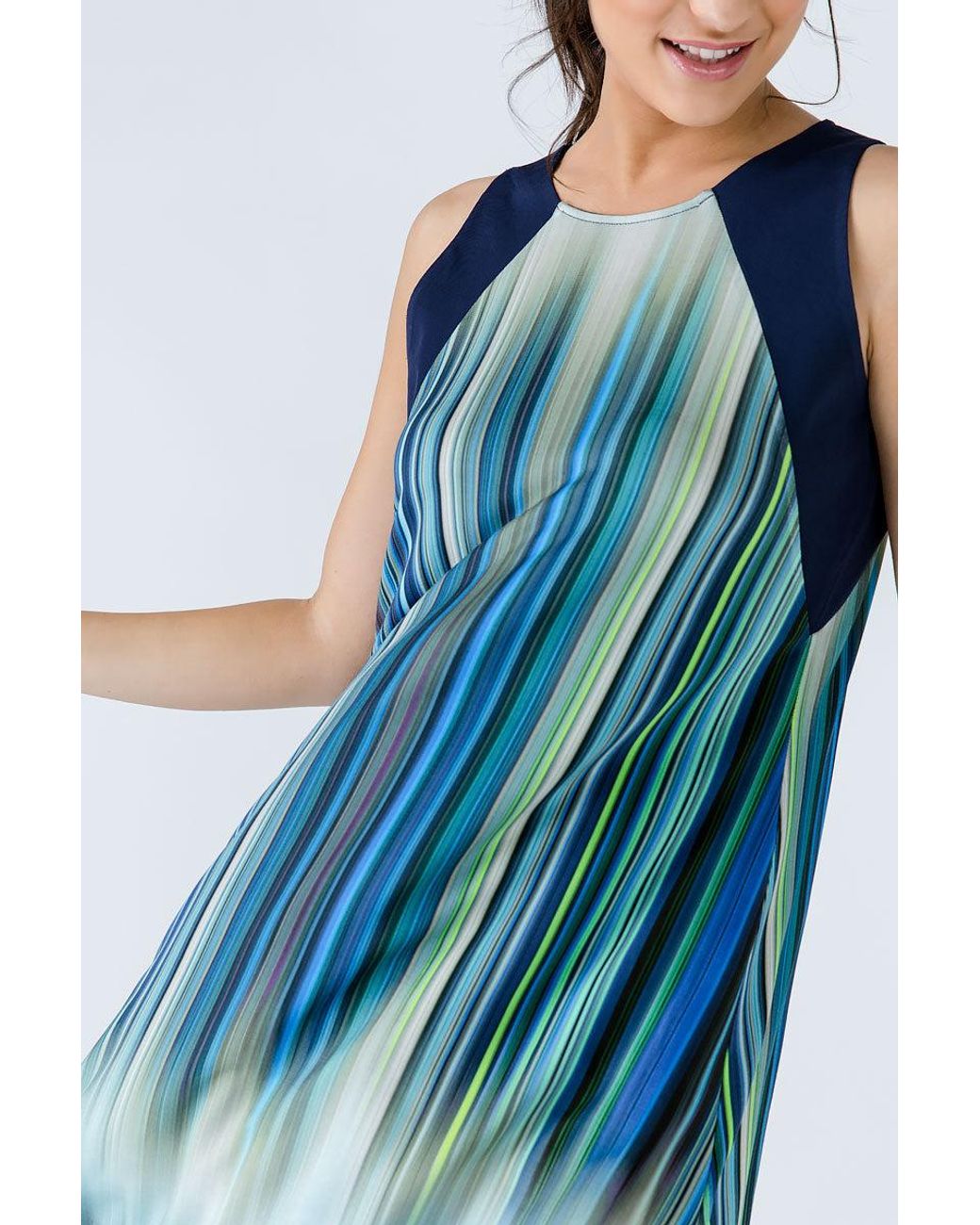 Conquista Green Striped Dress