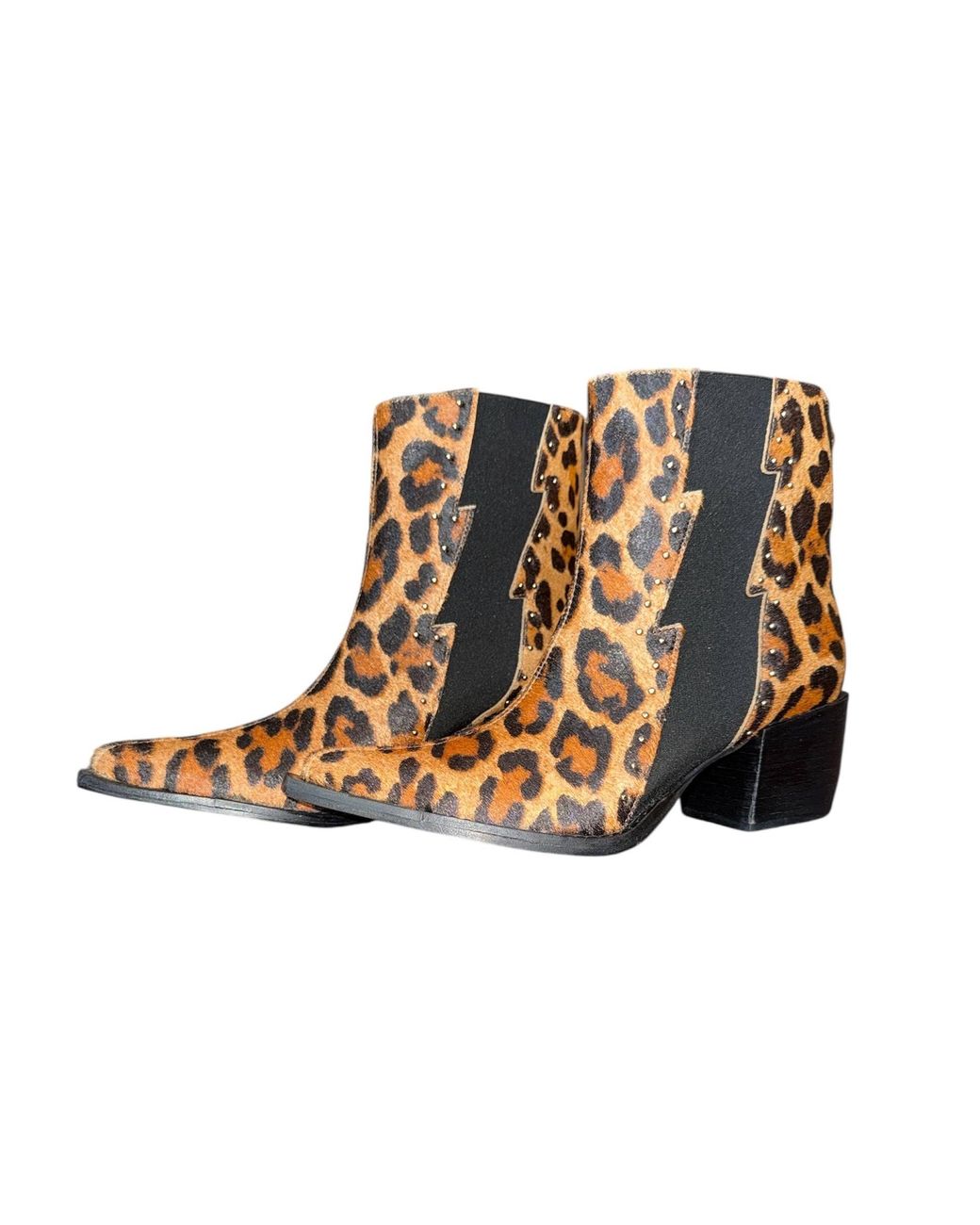 Any Old Iron Black Animal Print Leather Boots