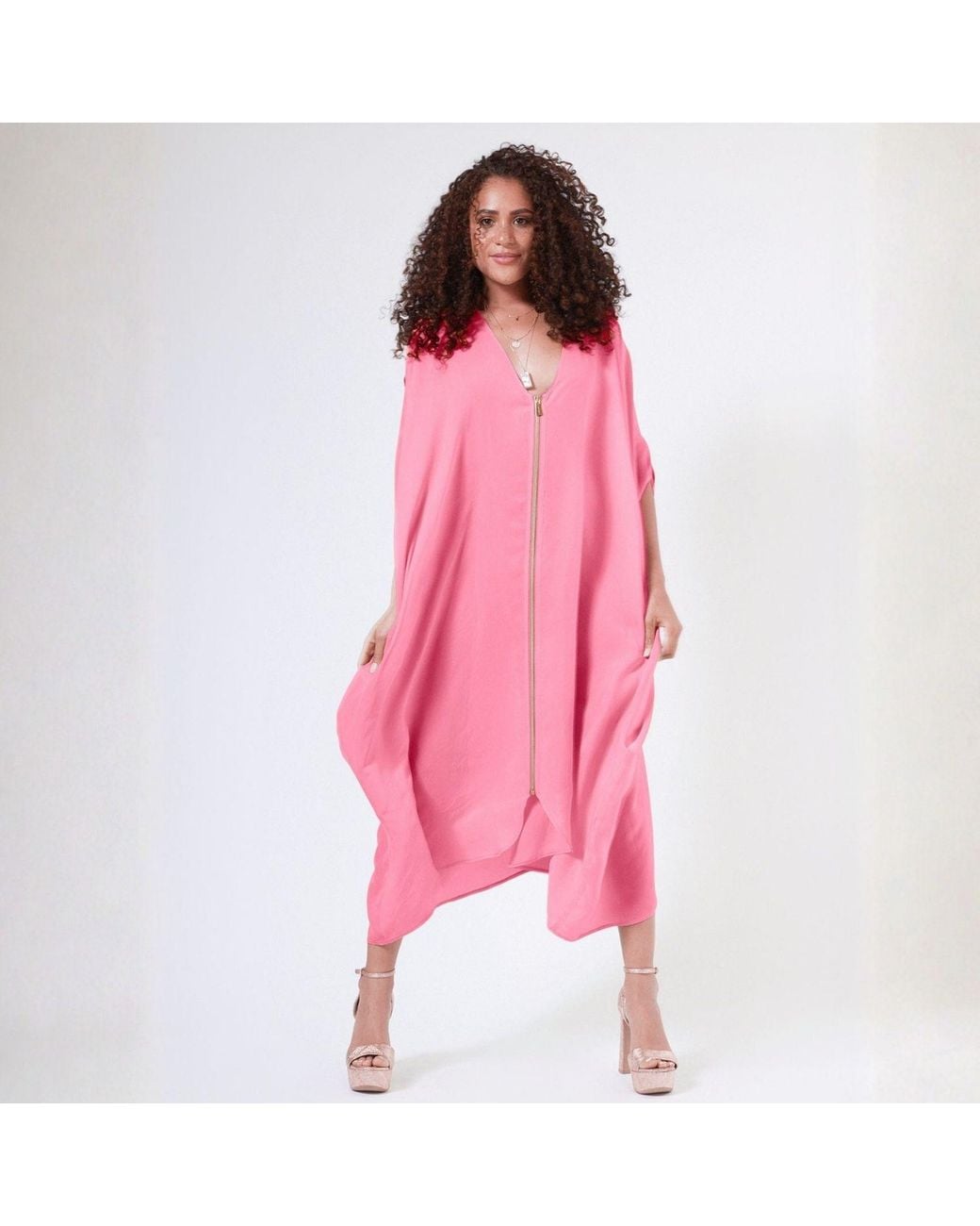 Yomisma Pink Signature Zip Kaftan