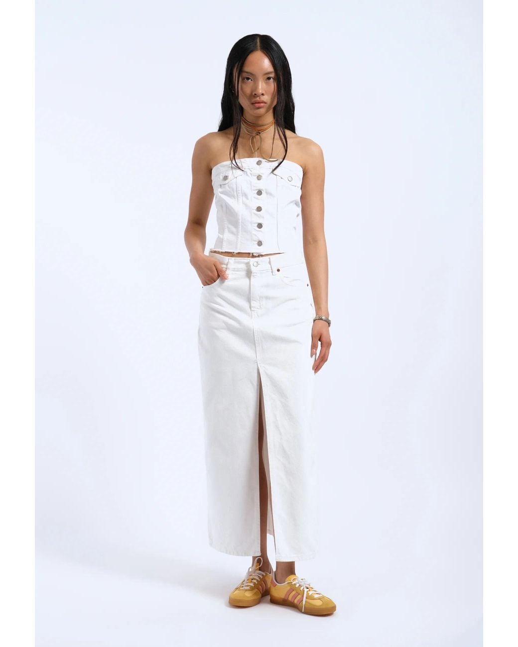 Dr. Denim White Carli Tube Top