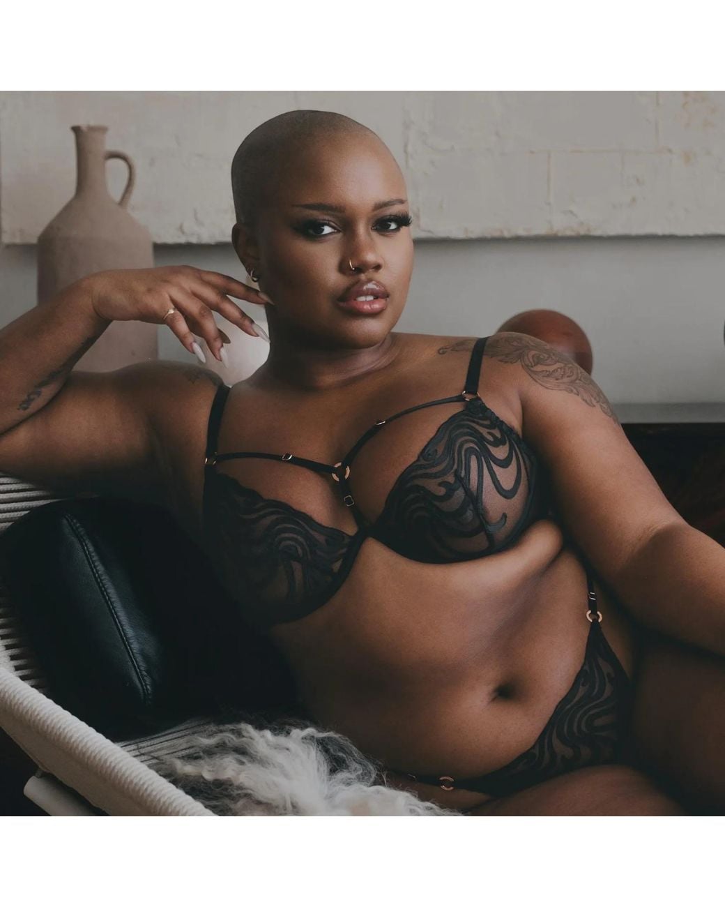 MONIQUE MORIN LINGERIE Black Echo Wired Bra