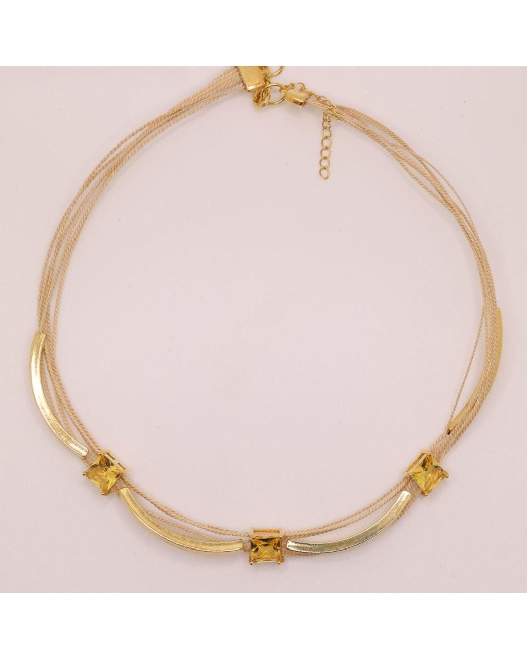 Nart Nature Making Art Metallic The Square Buriti Natural Fiber Necklace