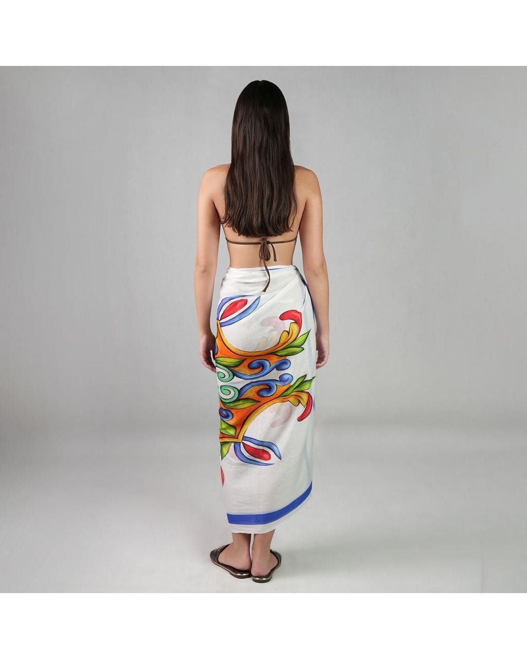 DHARA SHETH DUBAI Blue Majolica Mosaic Resort Sarong