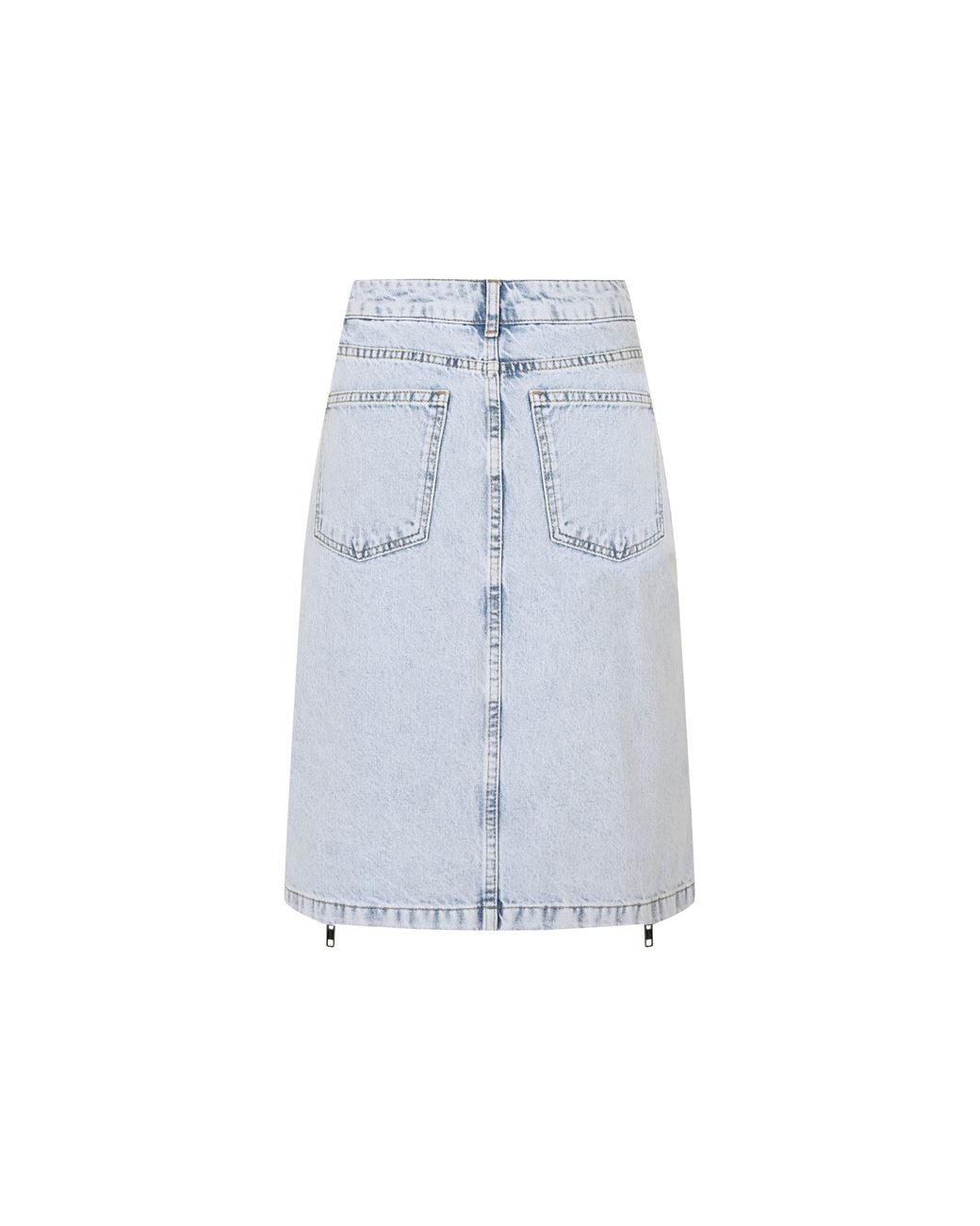 Gov Denim Blue Denim Pencil Skirt With Front Slit